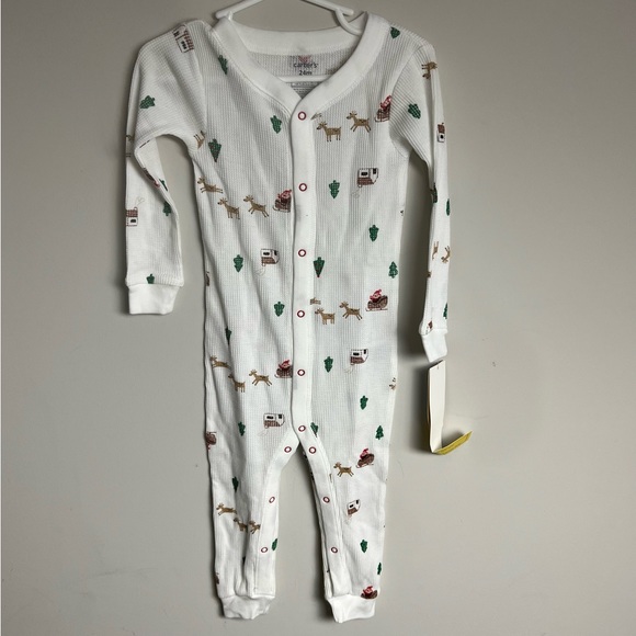 Carter’s Baby Christmas Snap Up Thermal Sleep & Play Pajamas - Picture 3 of 4